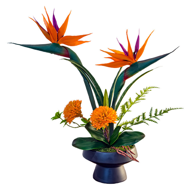 精致桌面摆件仿真望鹤兰花艺