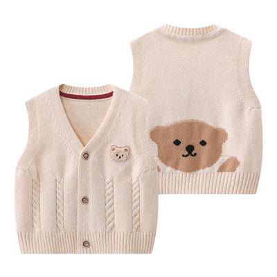 婴儿马甲春秋男宝宝针织开衫背心