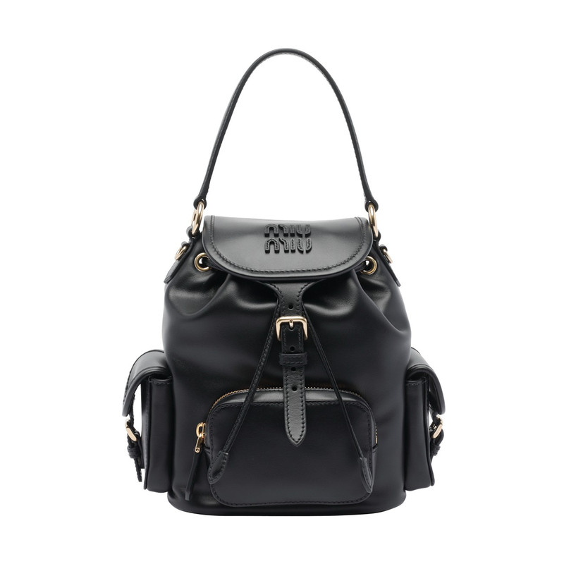 MIU MIU 缪缪 女士迷你黑色真皮双肩包 26早秋新款意大利代购正品
