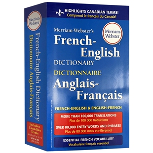 韦氏法语英语词典 英文原版双语字典 Merriam Webster's French English Dictionary可搭wordpower单词的力量韦氏字根词根词典字典
