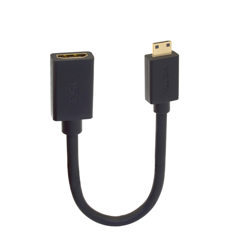 Mini HDMI转HDMI母转接线 佳能尼康单反接监视器电视显示器延长线
