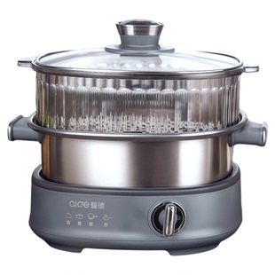 爱德分体式电热火锅家用多功能小型316不锈钢蒸煮一体钛合金煮锅