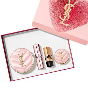 YSL圣罗兰彩妆套装 粉气垫唇釉小金条口红化妆品生日礼物礼盒女