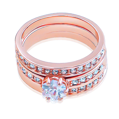 玫瑰金小众韩版关节戒指