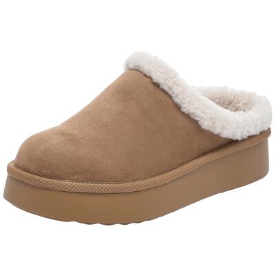 大东雪地靴女款2025新款冬季女鞋一脚蹬包头勃肯加绒加厚棉拖鞋