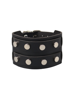 朋克pu皮手腕带铆钉皮带扣宽手环