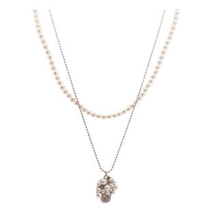 秋冬简约珍珠项链女双层叠戴法式小众设计感锁骨链2025年新款颈链