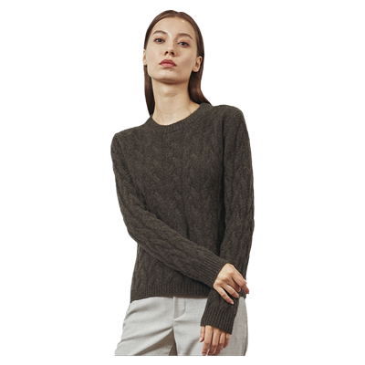 圣雪绒秋冬新品复古绞花羊绒衫