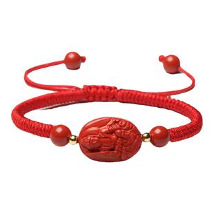 朱砂文殊普贤菩萨本命年红绳手链女虚空藏属马龙蛇本命佛手串手绳