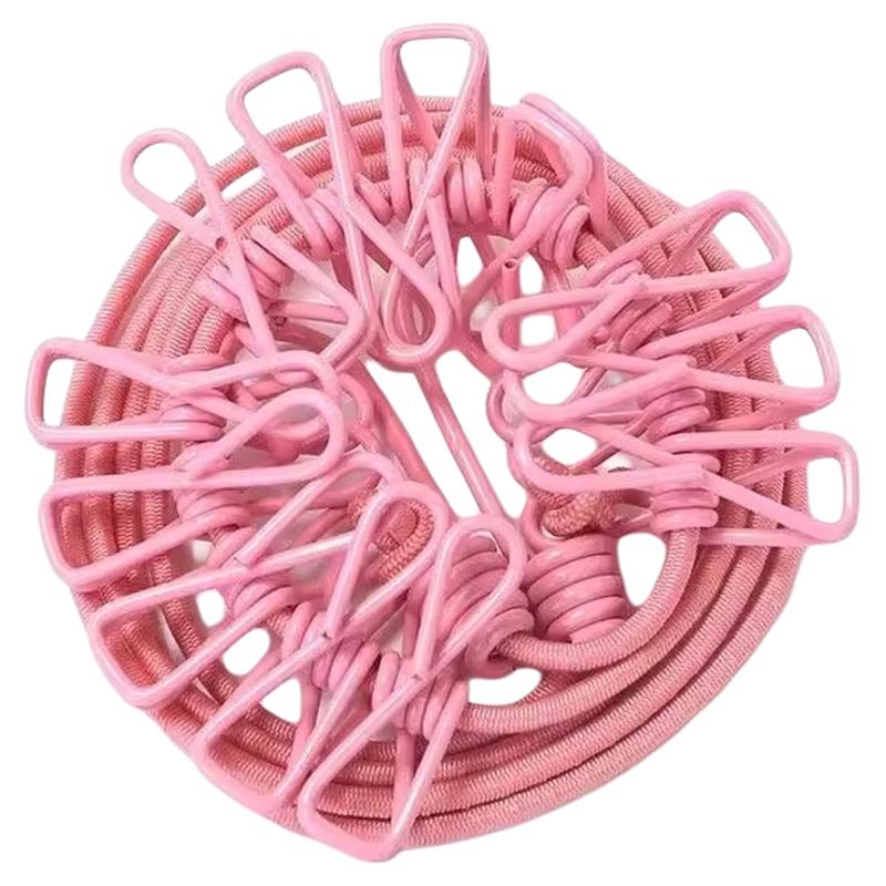 旅行便携式12夹子家用可折叠晾衣绳旅游晾衣架晾衣夹衣服挂钩夹