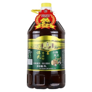 谭小平四川小榨纯正菜籽油农家自榨非转基因菜油粮油食用油5L包邮