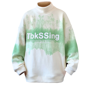 半高领奥粒绒青少年卫衣男2025新款秋冬加绒加厚初中生学生男大童