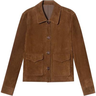 SALT.P可颜糖炒栗子羊皮衣绒面短外套女2025秋冬新款AC35309010