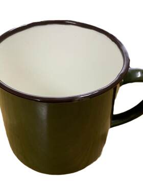 正品老货军绿加厚搪瓷怀旧水杯