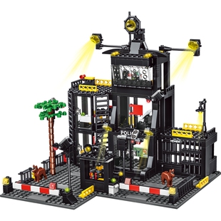 2026新款积木男孩系列益智拼装儿童玩具特警察局大楼汽车飞机礼物