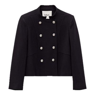 bash2025新款秋季法式经典干练通勤女款正肩双排扣短外套1E25MISL