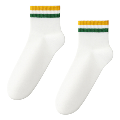 中筒袜纯棉夏季薄款运动抗菌防臭