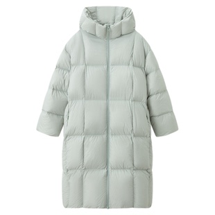 RUISHI芮时 “冰雪泡芙”95波兰白鸭绒连帽羽绒服长款外套女冬