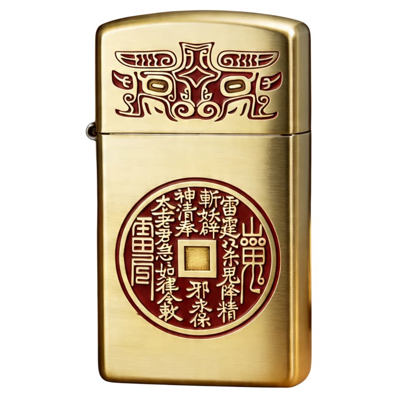 Zippo山鬼花钱纤巧窄机打火机
