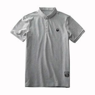 夏季美式刺绣t恤男士纯棉短袖半袖打底衫休闲翻领运动polo衫男生