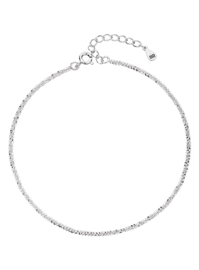 顺庆银楼纯银灿花脚链抛光轻奢