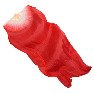 真丝长绸扇舞蹈扇子 跳舞扇加长双扇舞扇子 古典舞民族舞演出道具