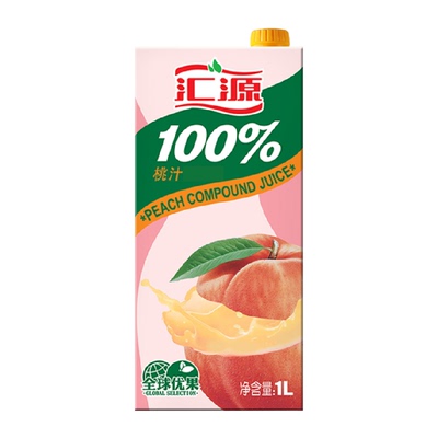 汇源100%纯桃汁1L装好喝有营养