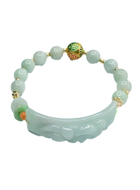 天然翡翠手串招财进宝貔貅手牌珐琅彩福珠复古风男女士手链手饰品