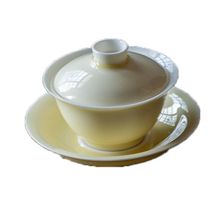婵韵黄丽君茶具月光白三才元宝盖碗茶壶茶杯壶承陶瓷茶具小田甄选