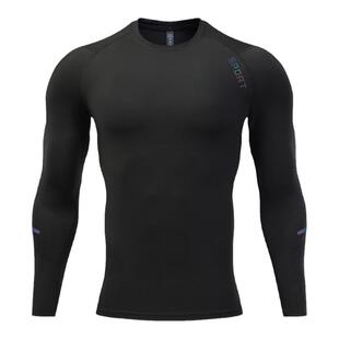 秋冬长袖排球服加绒紧身衣套装男女款足球跑步羽毛球训练健身上衣