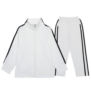 童装男童女童校服套装小学生全纯白色卫衣春秋季运动服运动会班服