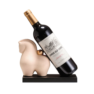 马上有钱酒架摆件新中式轻奢创意红酒瓶酒托客厅酒柜装饰乔迁礼物