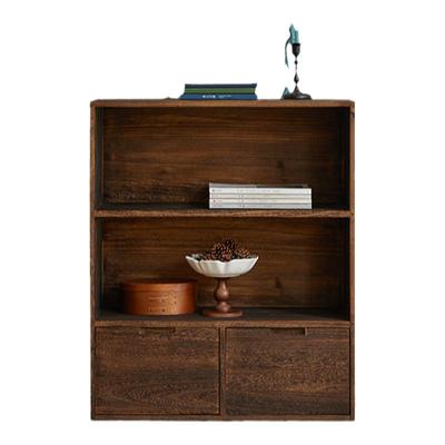 中古纯实木组合书柜收纳床边桌