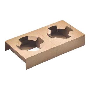 加高一次性外卖杯托奶茶果汁饮料咖啡店专用牛皮纸瓦楞纸单双杯托