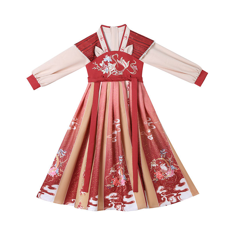 女童汉服中式连衣裙团体表演
