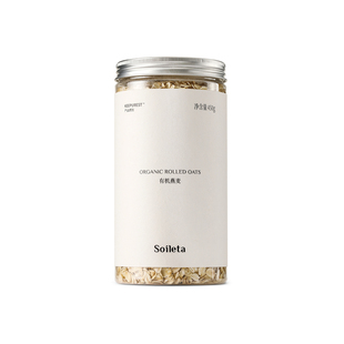 Soileta有机燕麦片450g 隔夜麦片超级碗熟燕麦早餐即食代餐烘焙