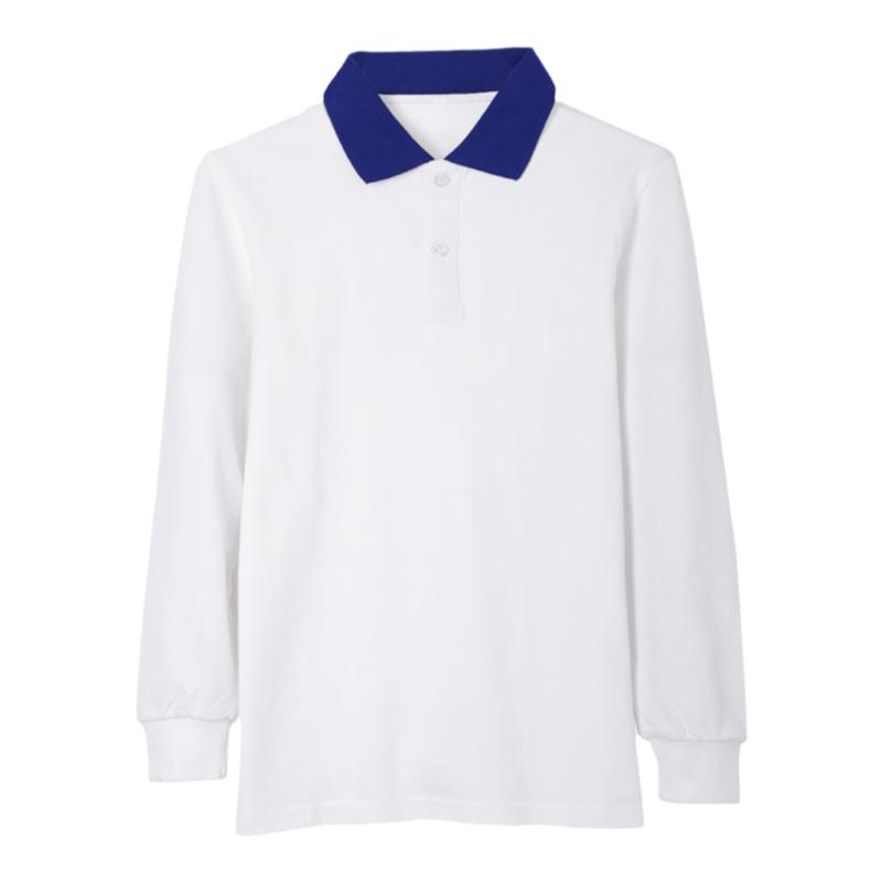 中学生校服长袖上衣匆匆那年同款高中生蓝白色polo衫初中班服套装