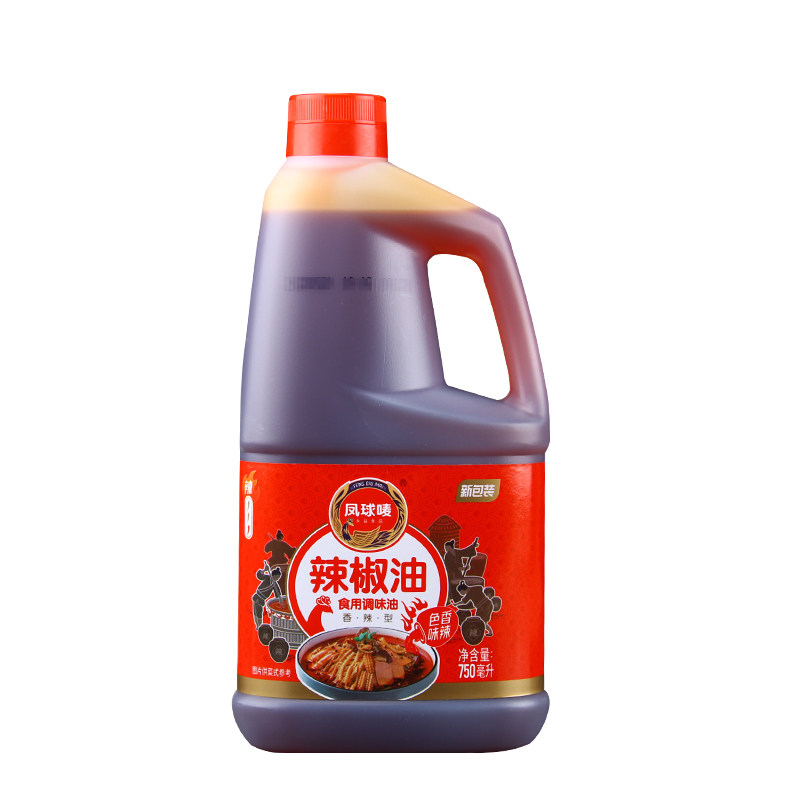 凤球唛辣椒油750ml*12瓶凉拌素食