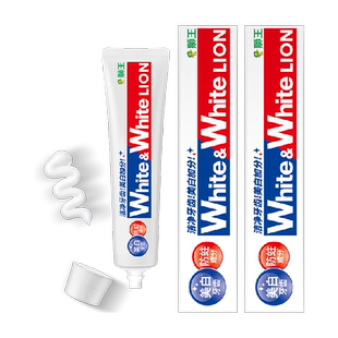 狮王进口网红white white美白牙膏大白防蛀清新去渍盒式150g×2支