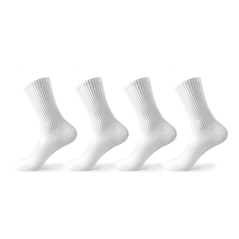 EASYSOCKS袜子男长筒袜白色毛巾底纯棉运动袜短袜中筒袜船袜春秋