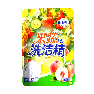 暖叙800g/袋蜜桃洗洁精食品用可洗果蔬袋装洗碗去腥厨房洗涤剂XF