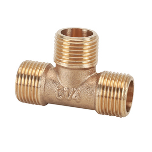 黄铜1分2分3分三通1/8接头三内丝三外牙内外丝机械液压气动铜配件