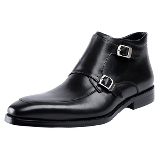 欧美高帮皮鞋男孟克鞋真皮英伦牛皮短靴时尚潮流靴尖头商务马丁靴