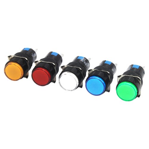 12mm16mm按钮自复位自锁按压式LA16开关启动电源点动安装孔径