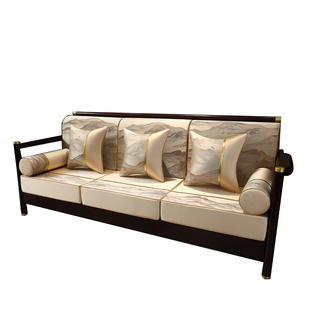 新中式实木沙发垫子海绵垫椰棕座垫加厚硬带靠背红木沙发坐垫定制