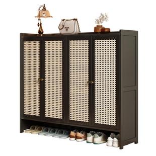 鞋架子家用室内好看多层2026新款带门防尘楠竹鞋柜收纳神器省空间