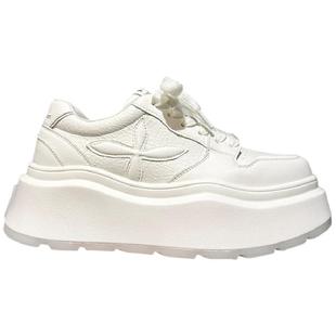 品质尖货~2026新款欧货真皮轻便厚底增高小白鞋女不累脚软底板鞋