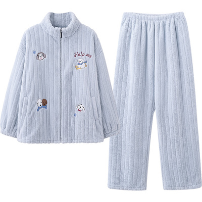 马克公主可爱毛绒情侣秋冬家居服