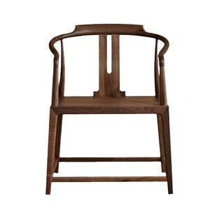 圈椅新中式主人椅泡茶椅围椅宋式美学北美黑胡桃木太师椅实木椅子