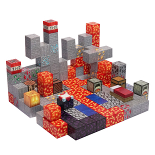 MC我的世界发光磁力块矿洞冒险夜光磁吸磁铁积木方块拼图儿童玩具